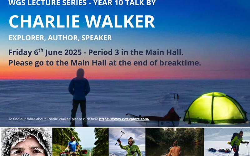WGS LECTURE SERIES   CHARLIE WALKER TALK Y10